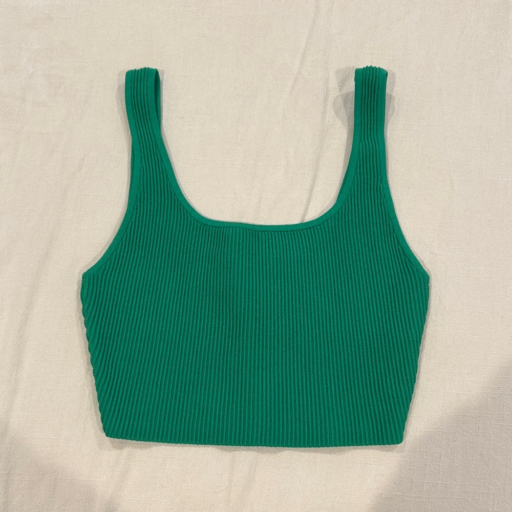 Aritzia Emerald Ribbed Tank Top